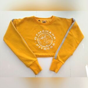 Gymshark Yellow Cropped Graphic Sweatshirt